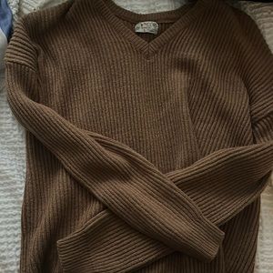 v neck brown sweater